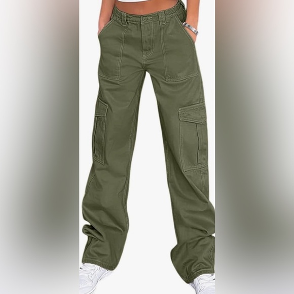 Lepunuo cargo pants, army green, nwot - Picture 1 of 5